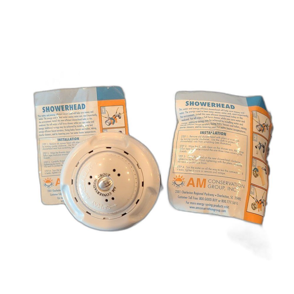 AM Conservation Group Spoiler Showerhead Lot of 2 Energy Efficient 1.5 GPM